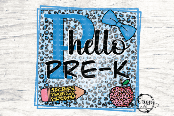 Hello Pre K Blue Leopard PNG: A Modern Design for Educational and Creative Projects