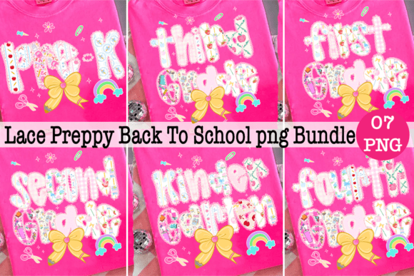 Lace Preppy Back to School PNG Bundle: A Versatile Design Resource for Creative Projects