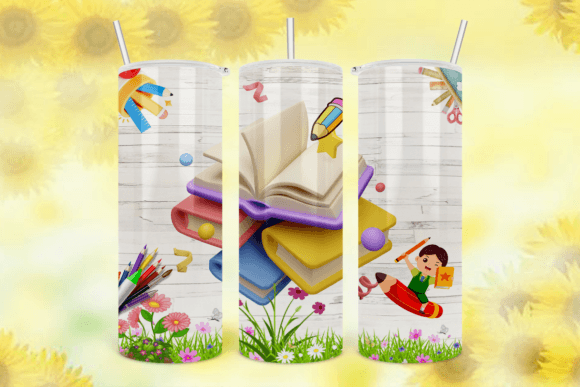 Tumbler Rainbow Pencils Teacher: A Digital Design for Educators